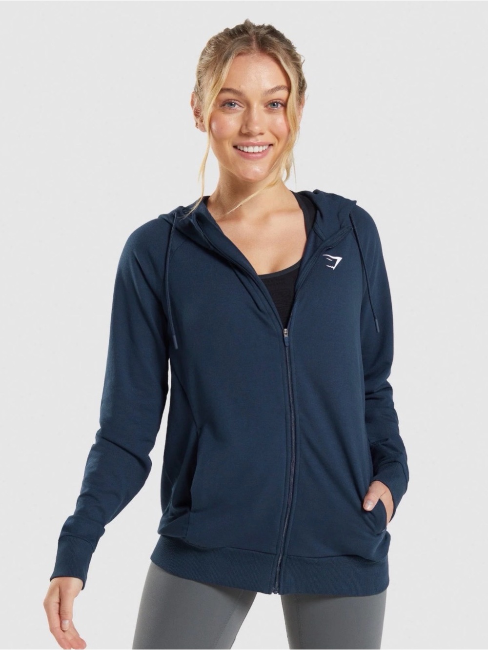 Gymshark Zip-Up Hoodie Jacket - Navy